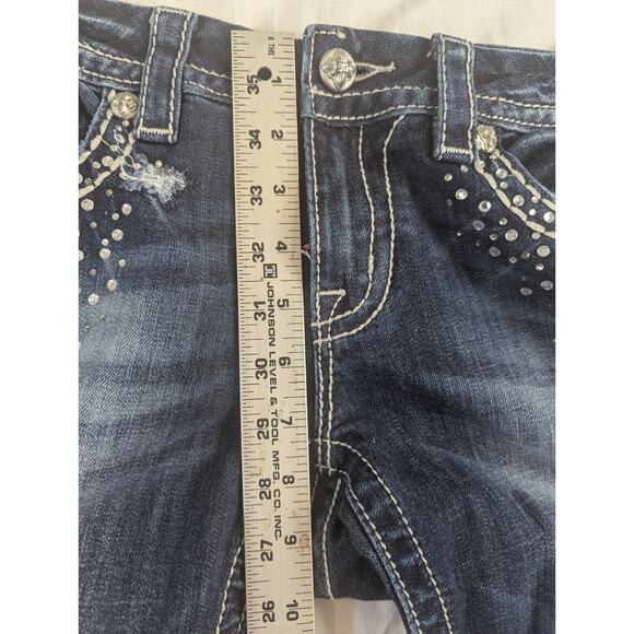 Miss Me Jeans Women's 28 Blue Signature Slim Boot #JE8154SB2R Embroidered 29x29 - Picture 8 of 9